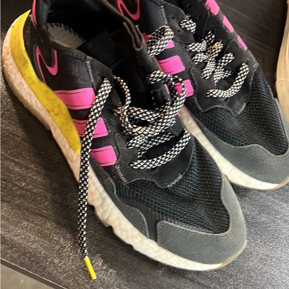 Black and Pink Athletic Sneakers